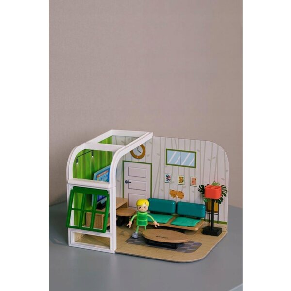Casa delle bambole SOGGIORNO Jouéco - Set di mobili e accessori in legno per bambini
