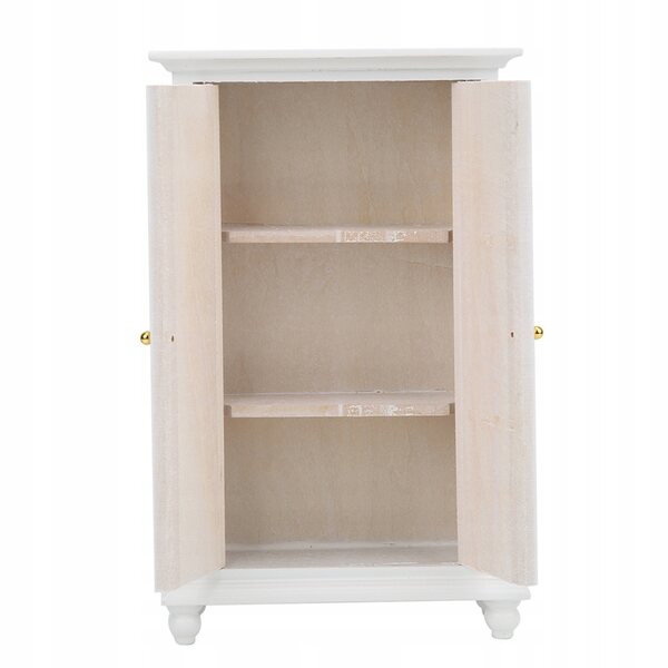 Miniatura armadio bianco in legno per casa delle bambole, modello 1:12