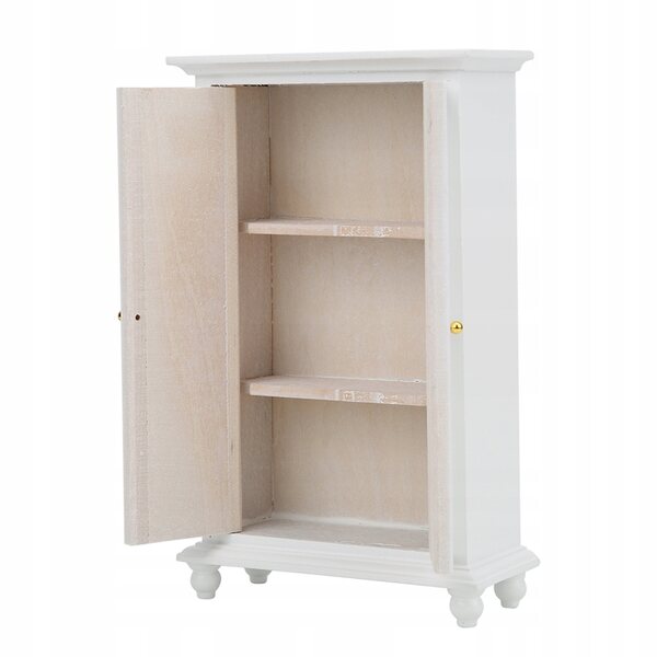 Miniatura armadio bianco in legno per casa delle bambole, modello 1:12