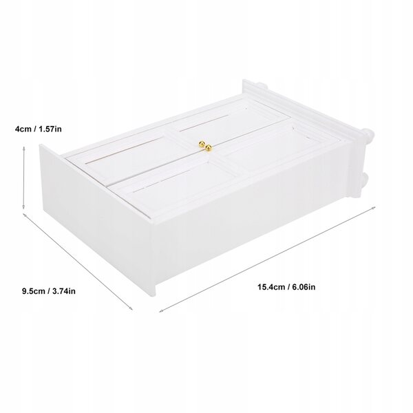 Miniatura armadio bianco in legno per casa delle bambole, modello 1:12
