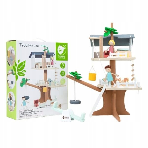 Classic World Casa sull'Albero in Legno con Accessori per Bambini 3+