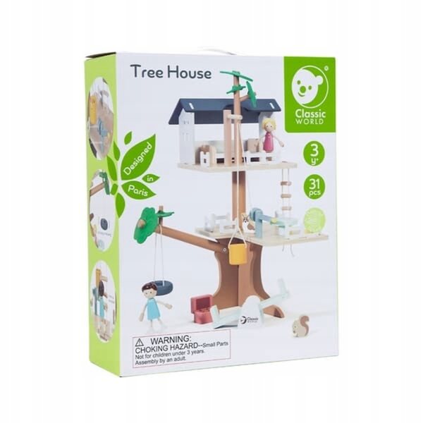 Classic World Casa sull'Albero in Legno con Accessori per Bambini 3+