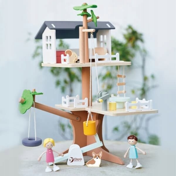 Classic World Casa sull'Albero in Legno con Accessori per Bambini 3+