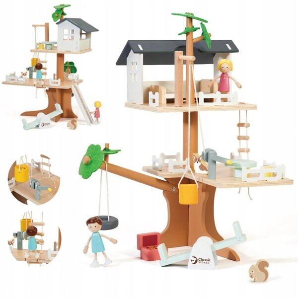 Classic World Casa sull'Albero in Legno con Accessori per Bambini 3+