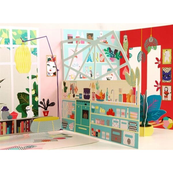 Casa delle bambole Mon Petit Art 37 cm con attrezzatura creativa e Plus-Plus GRATIS