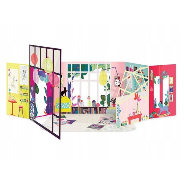 Casa delle bambole Mon Petit Art 37 cm con attrezzatura creativa e Plus-Plus GRATIS