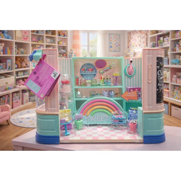 Glitter Baby Sweet Shop Puppenhaus – Buntes Süßwarenladen-Set 36 cm