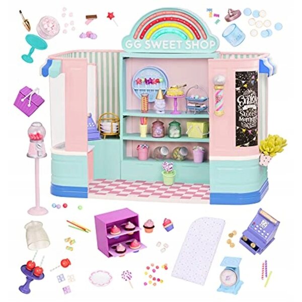 Glitter Baby Sweet Shop Puppenhaus – Buntes Süßwarenladen-Set 36 cm