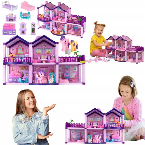 Villa Kucyki Pony: Domcek für Puppen und Ponys mit komplettem Zubehör