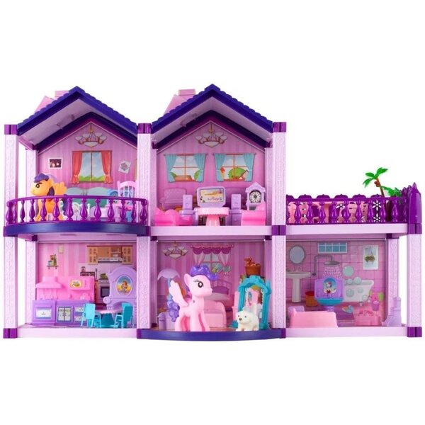 Villa Kucyki Pony: Domcek für Puppen und Ponys mit komplettem Zubehör