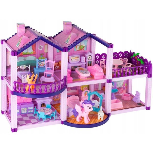 Villa Kucyki Pony: Domcek für Puppen und Ponys mit komplettem Zubehör