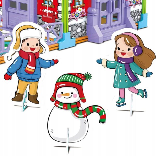 Casetta da assemblare e colorare Natale invernale - giocattolo creativo fai da te per bambini