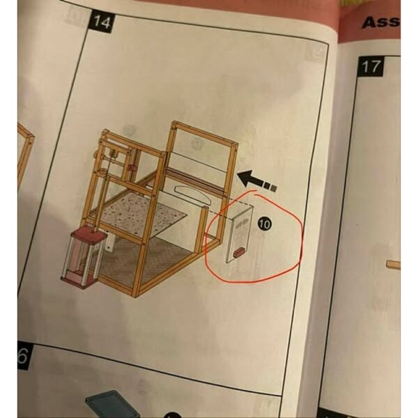 Casa delle bambole Robud RB-WDH16 69,5 cm in legno resistente per bambini 3+