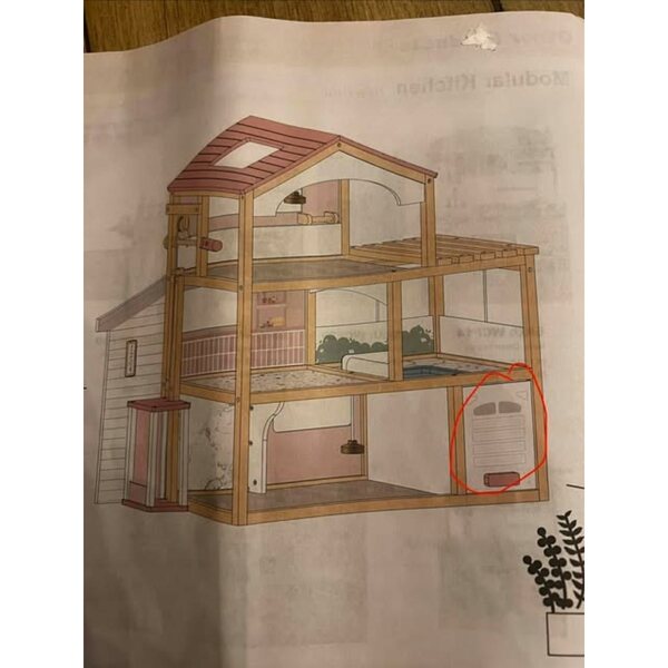 Casa delle bambole Robud RB-WDH16 69,5 cm in legno resistente per bambini 3+