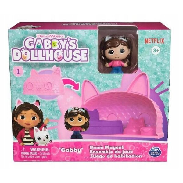 Casa delle bambole Casa del gatto La cameretta di Gabi - Gioco interattivo con luci per bambini 3+