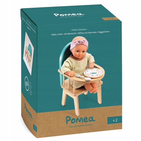 DJECO POMEA Puppensitz aus sicherem und zertifiziertem Holz 18x28x20 cm