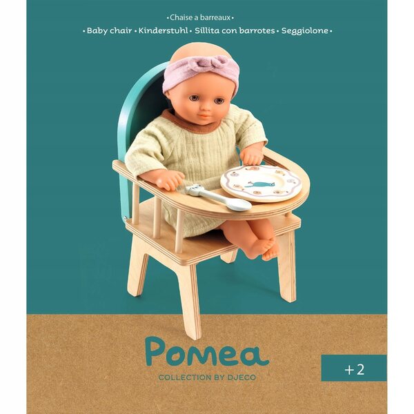 DJECO POMEA Puppensitz aus sicherem und zertifiziertem Holz 18x28x20 cm