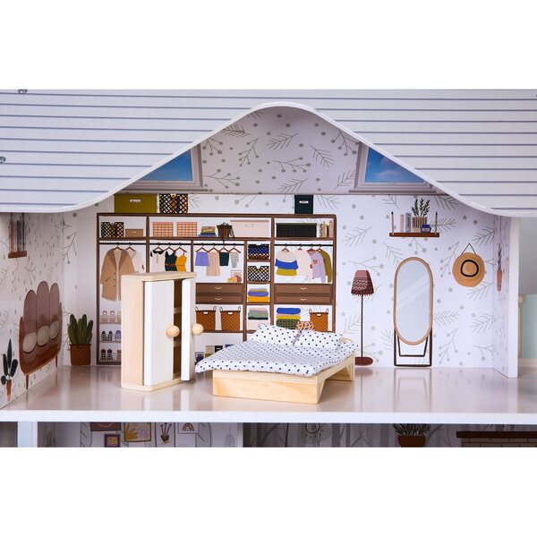Dollhouse Rezydencja Emma con mobili in legno per bambini da 3 anni in su