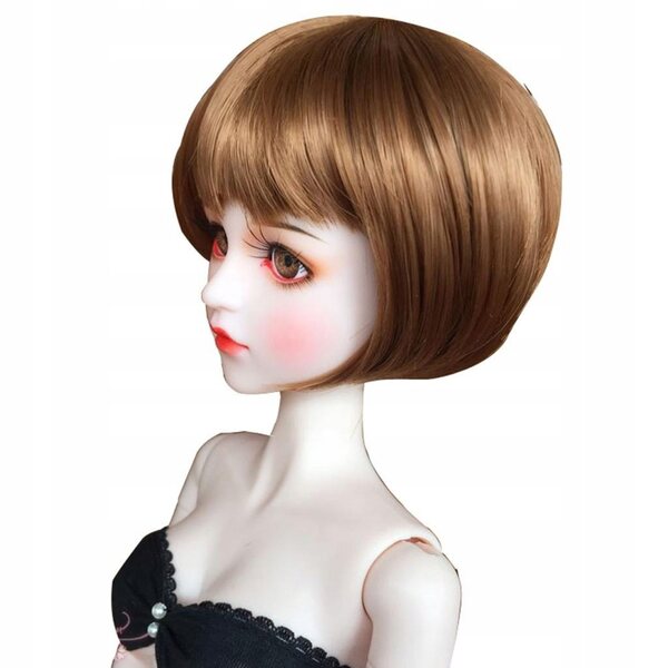 Braune Bob-Perücke für 1/4-BJD-Puppen, einfach zu stylendes Haar