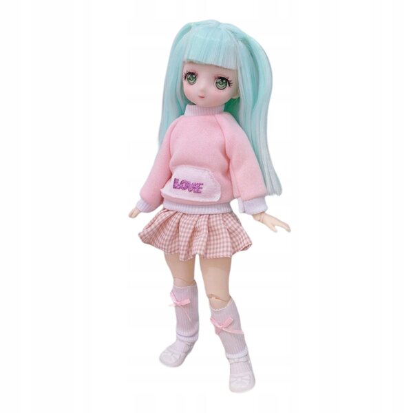 30 cm große BJD-Puppe mit 21 beweglichen Gelenken und realistischem Make-up für Mädchen