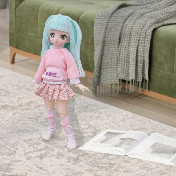 30 cm große BJD-Puppe mit 21 beweglichen Gelenken und realistischem Make-up für Mädchen