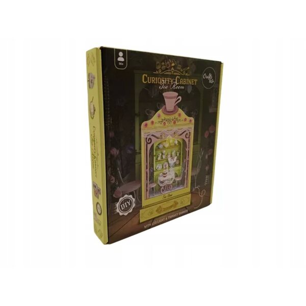 Curiosity Cabinet Miniatura Tea Room fai-da-te con cassetto in legno 14+