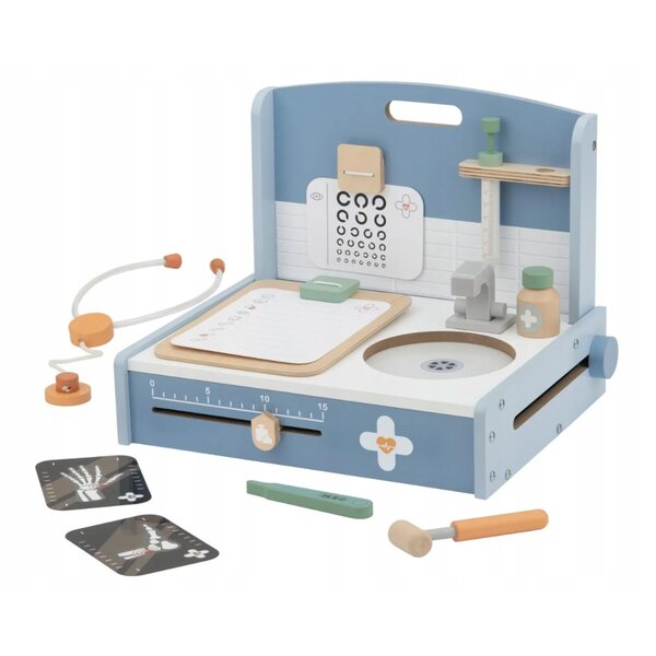 Dottore in Legno per Bambini con Accessori Clinica - Set 13 Pezzi Kidland