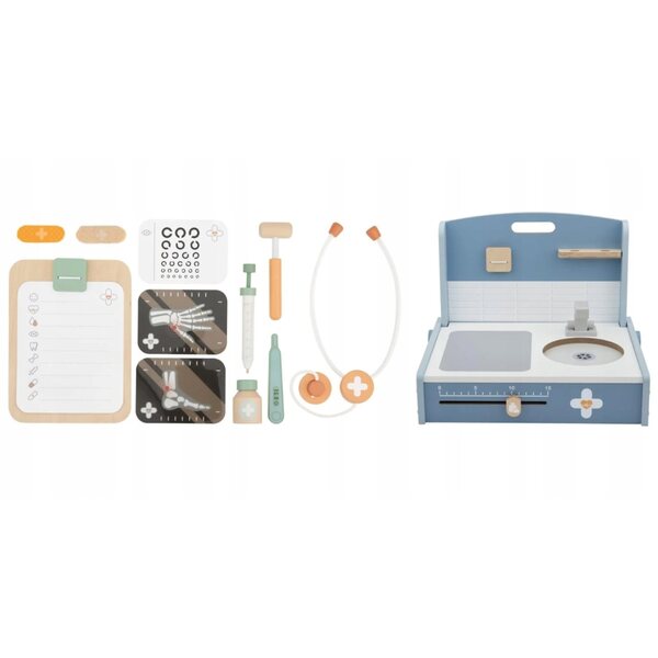 Dottore in Legno per Bambini con Accessori Clinica - Set 13 Pezzi Kidland