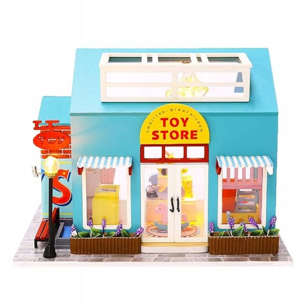 DIY Habarri Puppenhaus 16 cm mit Lichteffekten, Holzset