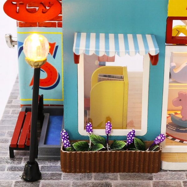 DIY Habarri Puppenhaus 16 cm mit Lichteffekten, Holzset