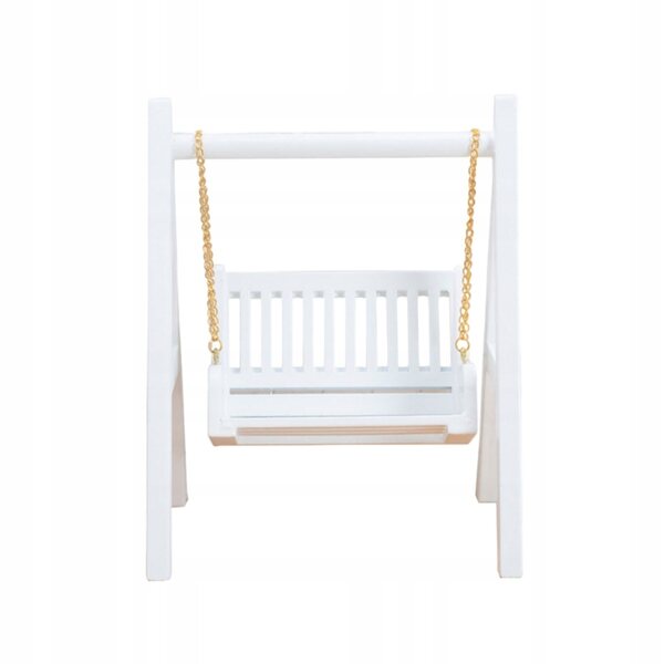 Altalena per portico in legno per casa delle bambole 1:12 accessorio da gioco bianco