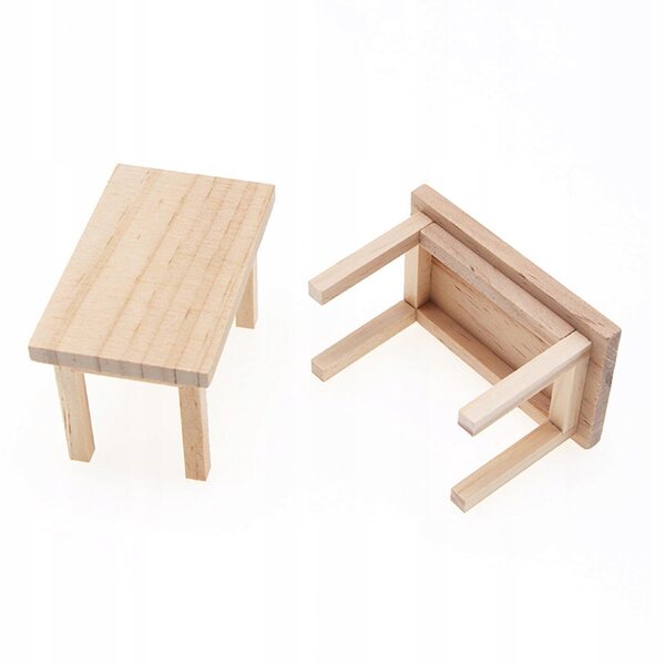 Mini-Holztisch 1:12 für Puppenhaus - Miniaturmöbel