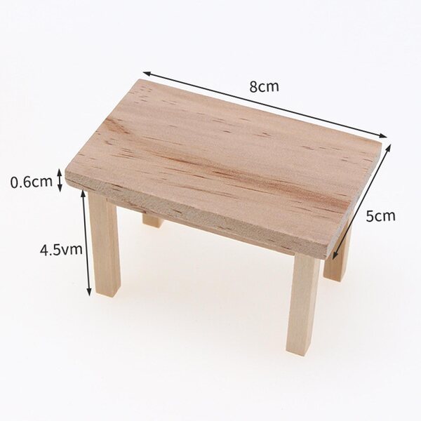 Mini-Holztisch 1:12 für Puppenhaus - Miniaturmöbel