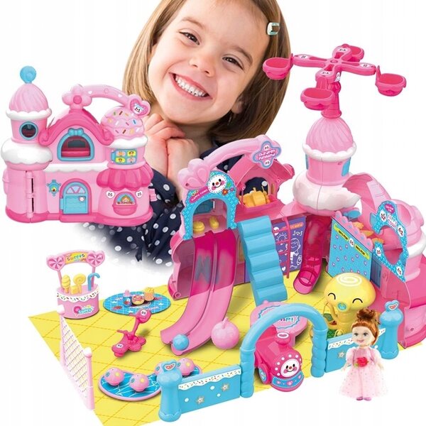 Grande Castello Pieghevole per Bambini Kinder Play con Accessori Colorati