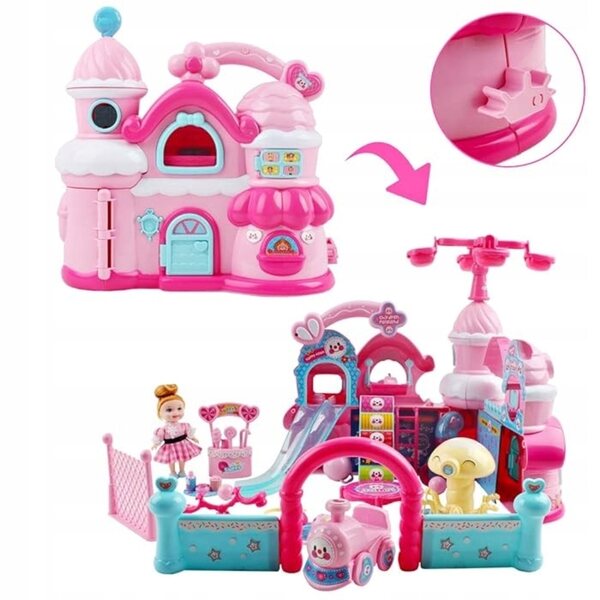 Grande Castello Pieghevole per Bambini Kinder Play con Accessori Colorati