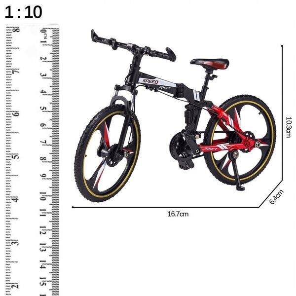 Modello Rilievo Bicicletta da Scrivania 1:10 Mountain Bike Decorazione Nera
