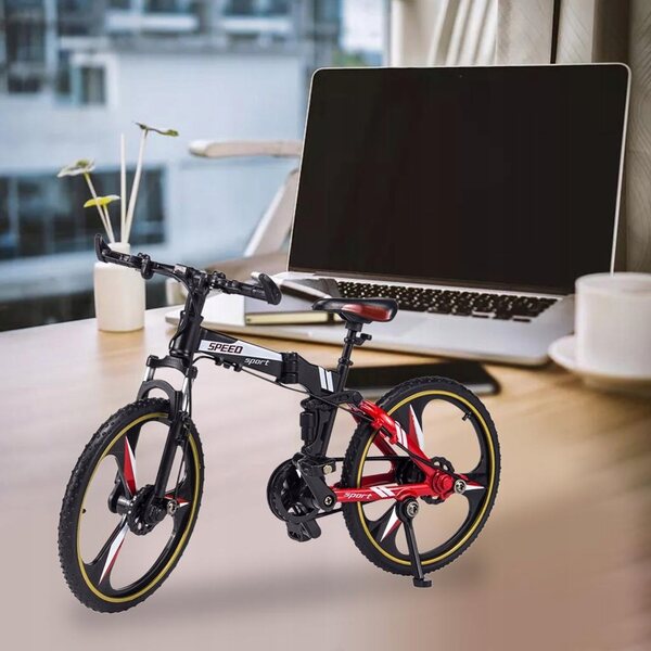 Modello Rilievo Bicicletta da Scrivania 1:10 Mountain Bike Decorazione Nera