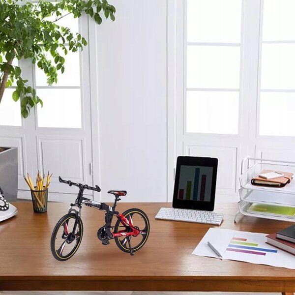 Modello Rilievo Bicicletta da Scrivania 1:10 Mountain Bike Decorazione Nera