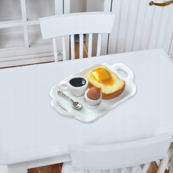 Miniatura tazza colazione in ceramica per casa delle bambole 1:6 1:12