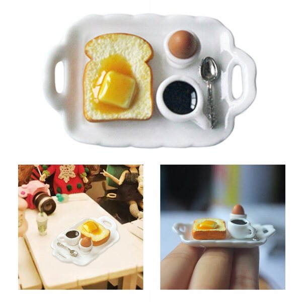 Miniatura tazza colazione in ceramica per casa delle bambole 1:6 1:12