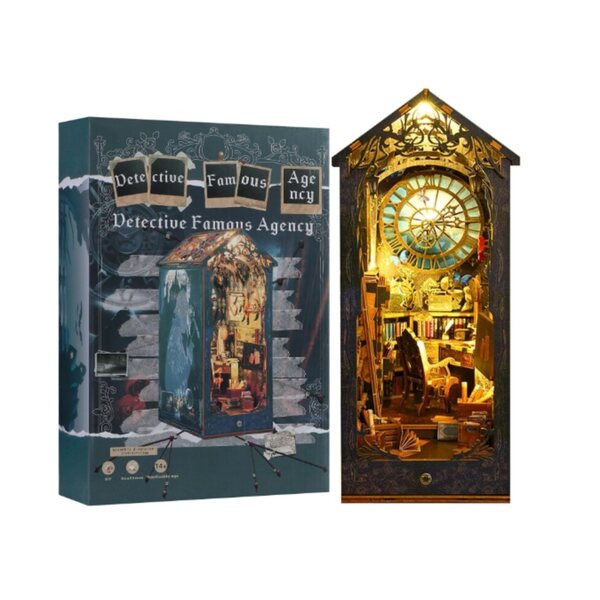 DIY 3D-Modell-Buchstützen-Set aus Holz mit Vintage-LED im Maßstab 1:24