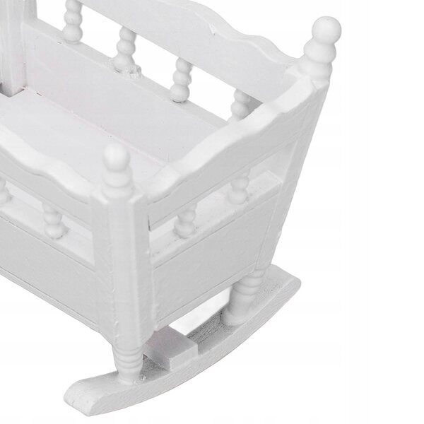 Set Mobili per Casa delle Bambole in Legno Bianco Scala 1:12 con Letto e Accessori