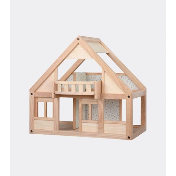 Casa per bambole in legno Plan Toys 62.5 cm con 4 stanze e dettagli unici