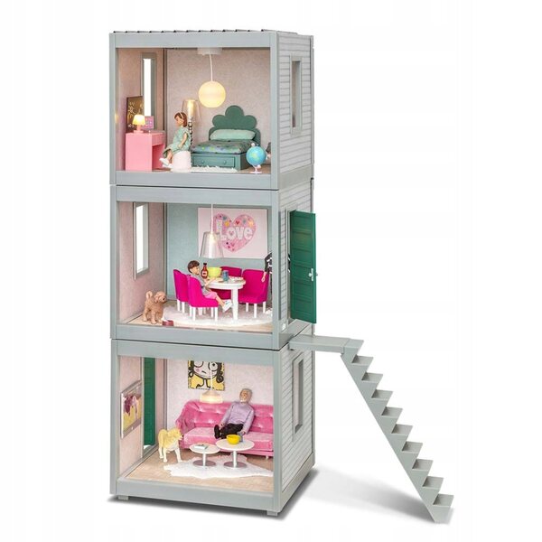 22cm Puppenzimmer mit Modulen, kreatives Spielzeug Lundby