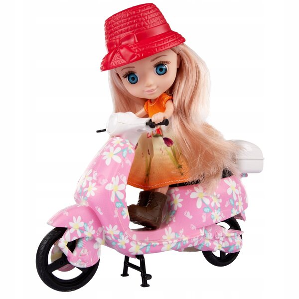 Dollhouse Kinderplay KP2310 con bambola e scooter colorato per bambini 3+