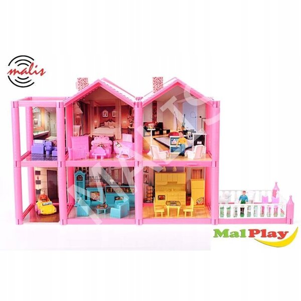 Casa delle Bambole MalPlay con Mobili e Accessori, 36 cm - Gioco Creativo per Bambine