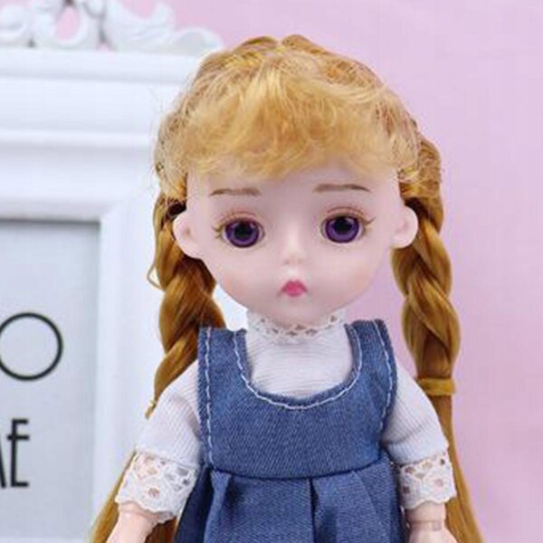 16 cm große 1/12-BJD-Puppe mit 14 beweglichen Gelenken und weichem Haar zum individuellen Gestalten