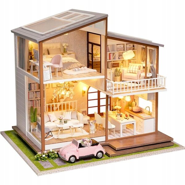 Miniatura casa Malownicza Portugalia in legno con LED per bambini dai 12 anni