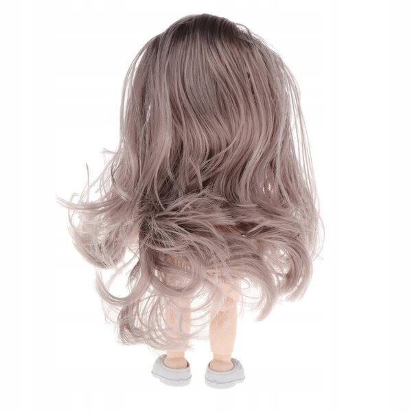 Kugelgelenkpuppe 16 cm mit lockigem grauem Haar und Schuhen – beweglicher Körper 13 Gelenke