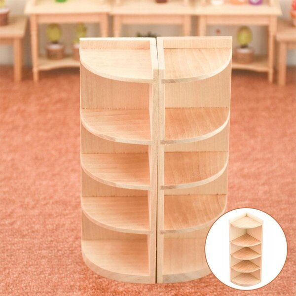 Eckschrank aus Holz für Puppenhaus im Maßstab 1:12 – elegant und funktional